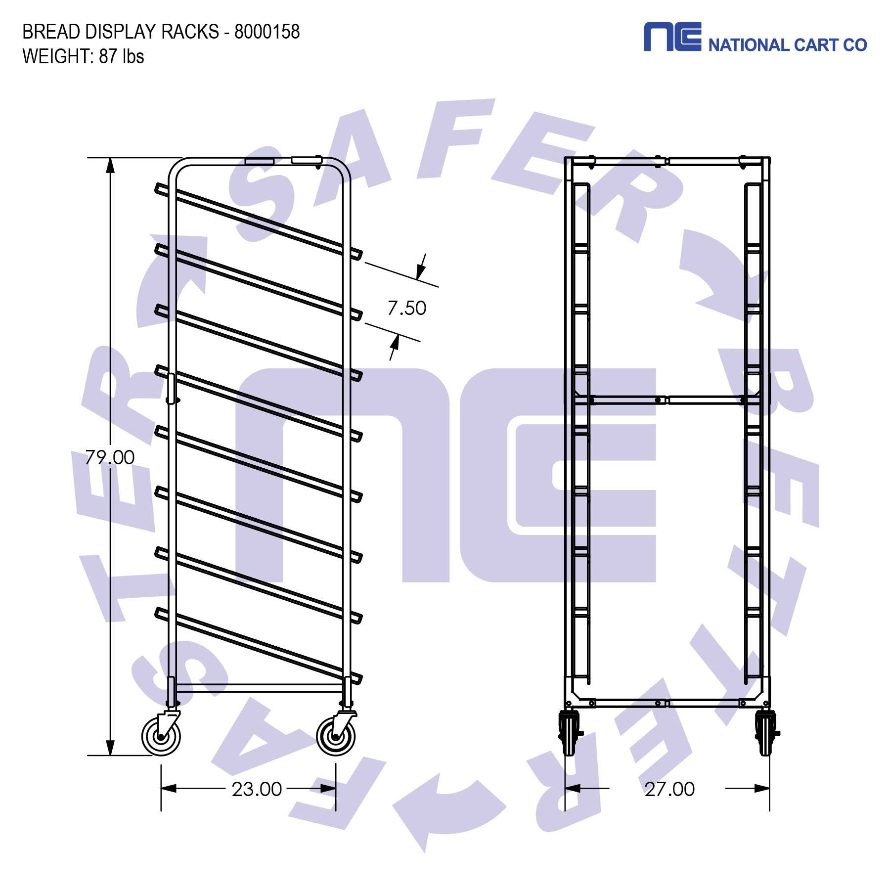 Bakery Bread Racks on Casters and Wire Product Displays