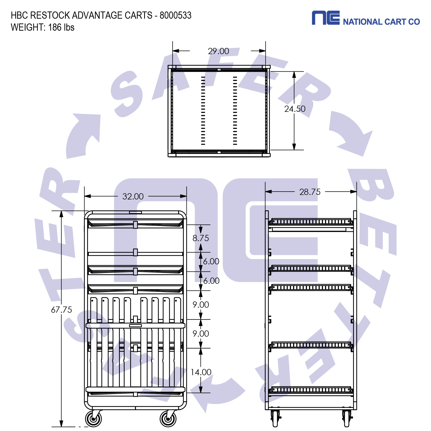 Heavy-Duty Stock Cart material handling picking cart industrial cart distribution cart fulfillment cart