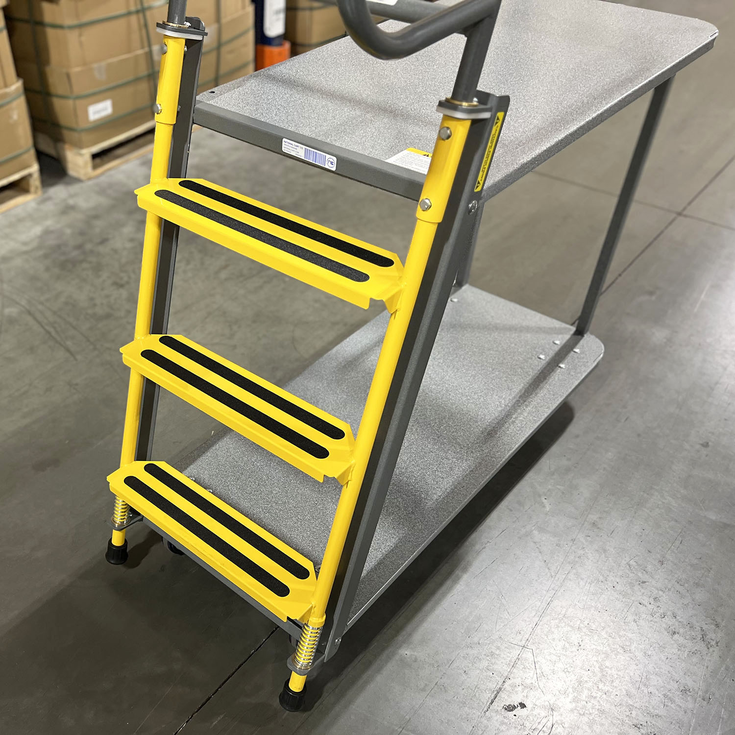 2 Shelf ladder cart, ladder picking cart industrial cart picking cart material handling distribution cart fulfillment cart