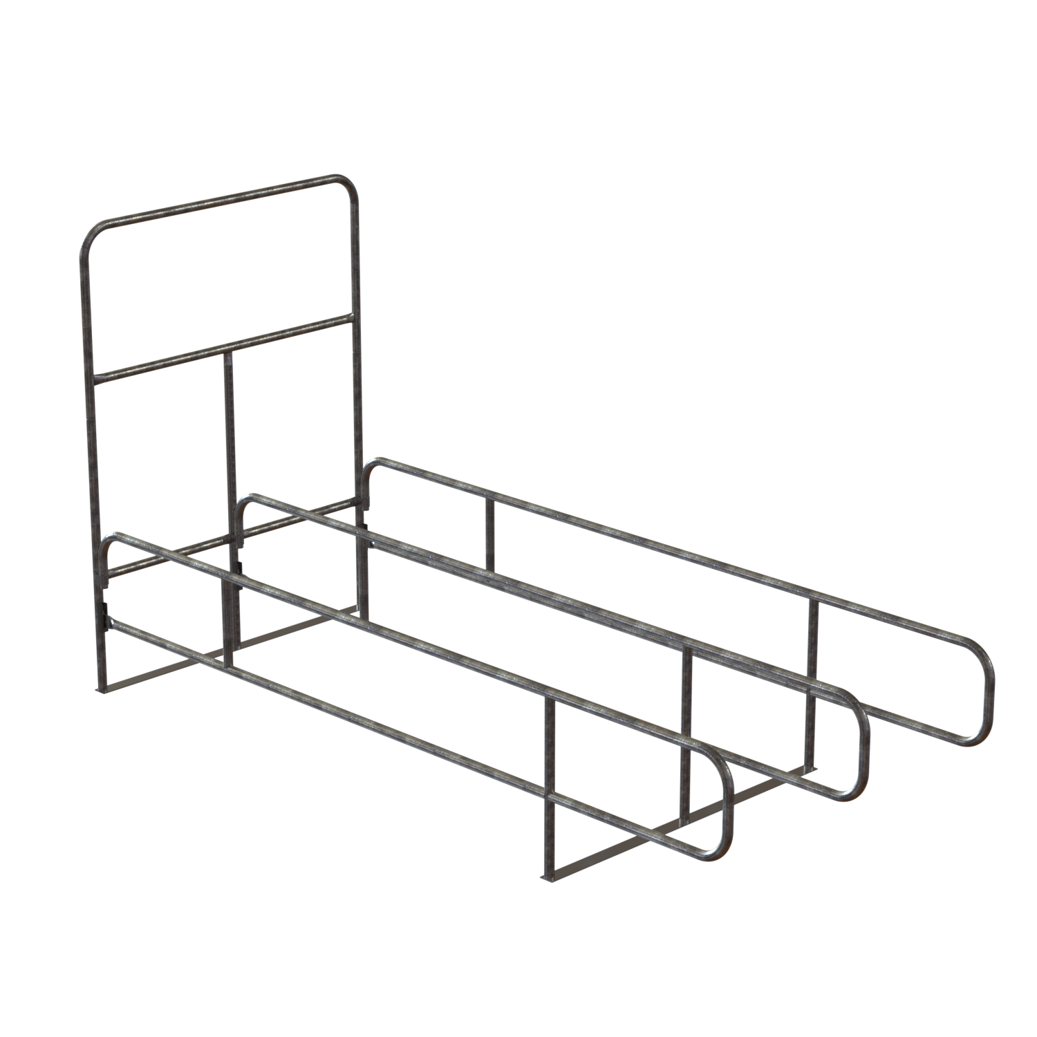 Cart Corral cart rack parking lot corral customer cart collection galvanized mechanical steel tubing and hot-dipped galvanized base plates shopping carts cart return Single cart corral double cart corral single corral double corral carriage storage single entry double entry through corral cart corral signage bi-directional