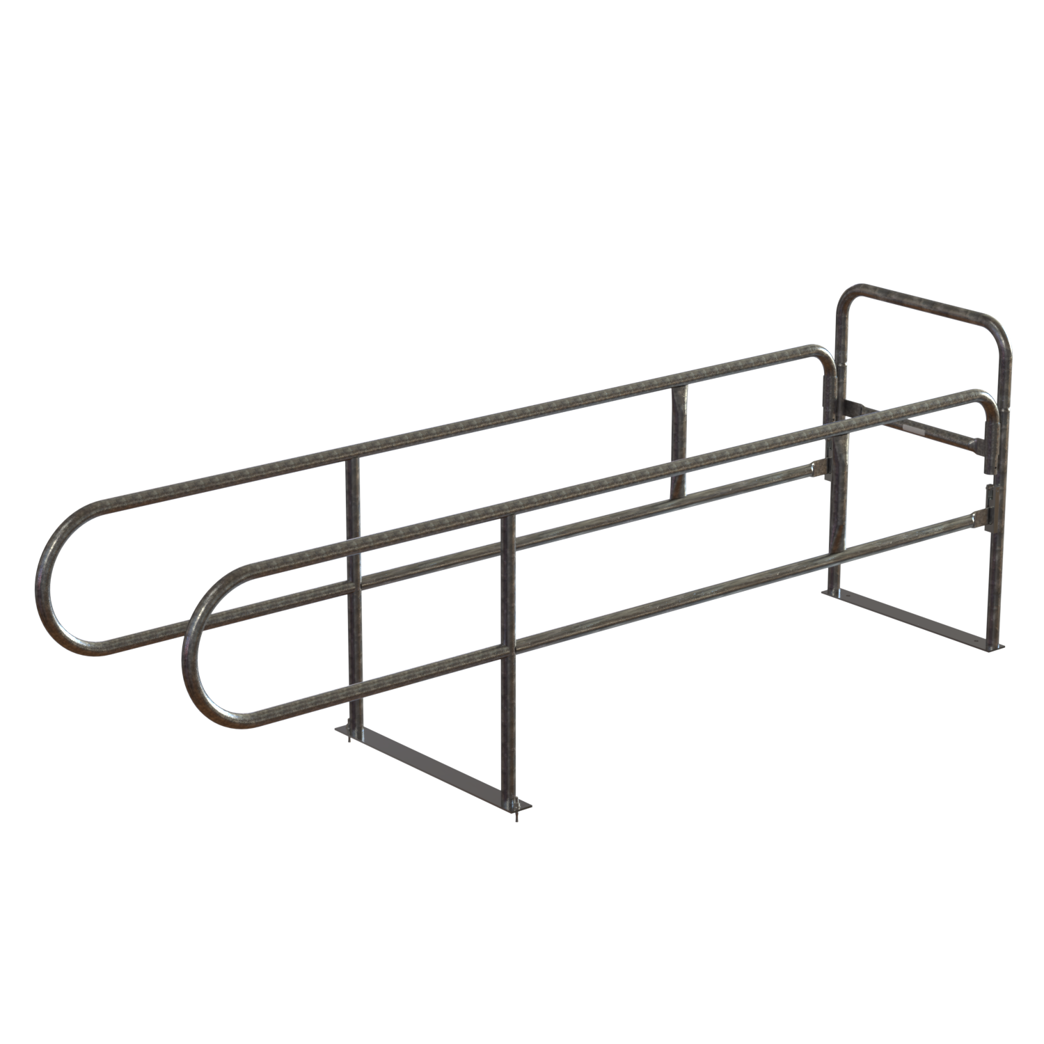 Cart Corral cart rack parking lot corral customer cart collection galvanized mechanical steel tubing and hot-dipped galvanized base plates shopping carts cart return Single cart corral double cart corral single corral double corral carriage storage single entry double entry through corral cart corral signage bi-directional