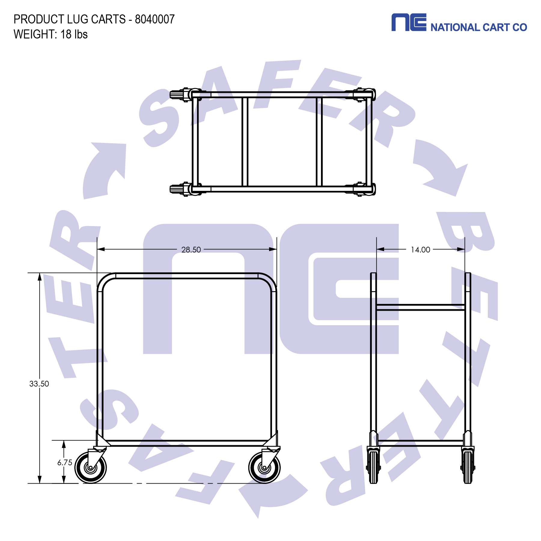 Built to last. All-welded aluminum, heavy-duty cart. Gusseted legs for added strength. NSF approved. This food service cart meets strict standards and procedures imposed by NSF.