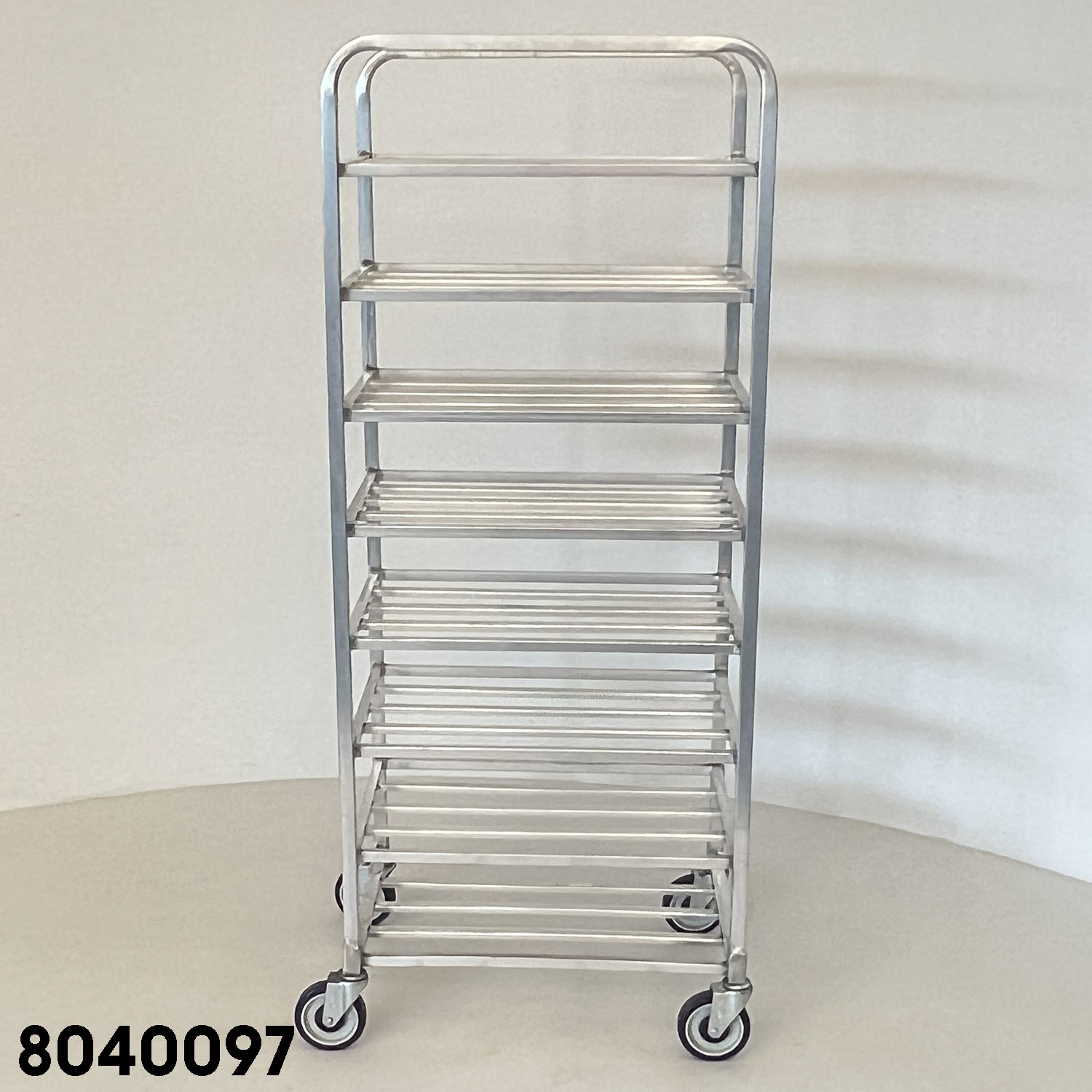 NSF approved. This food service cart meets strict standards and procedures imposed by NSF.