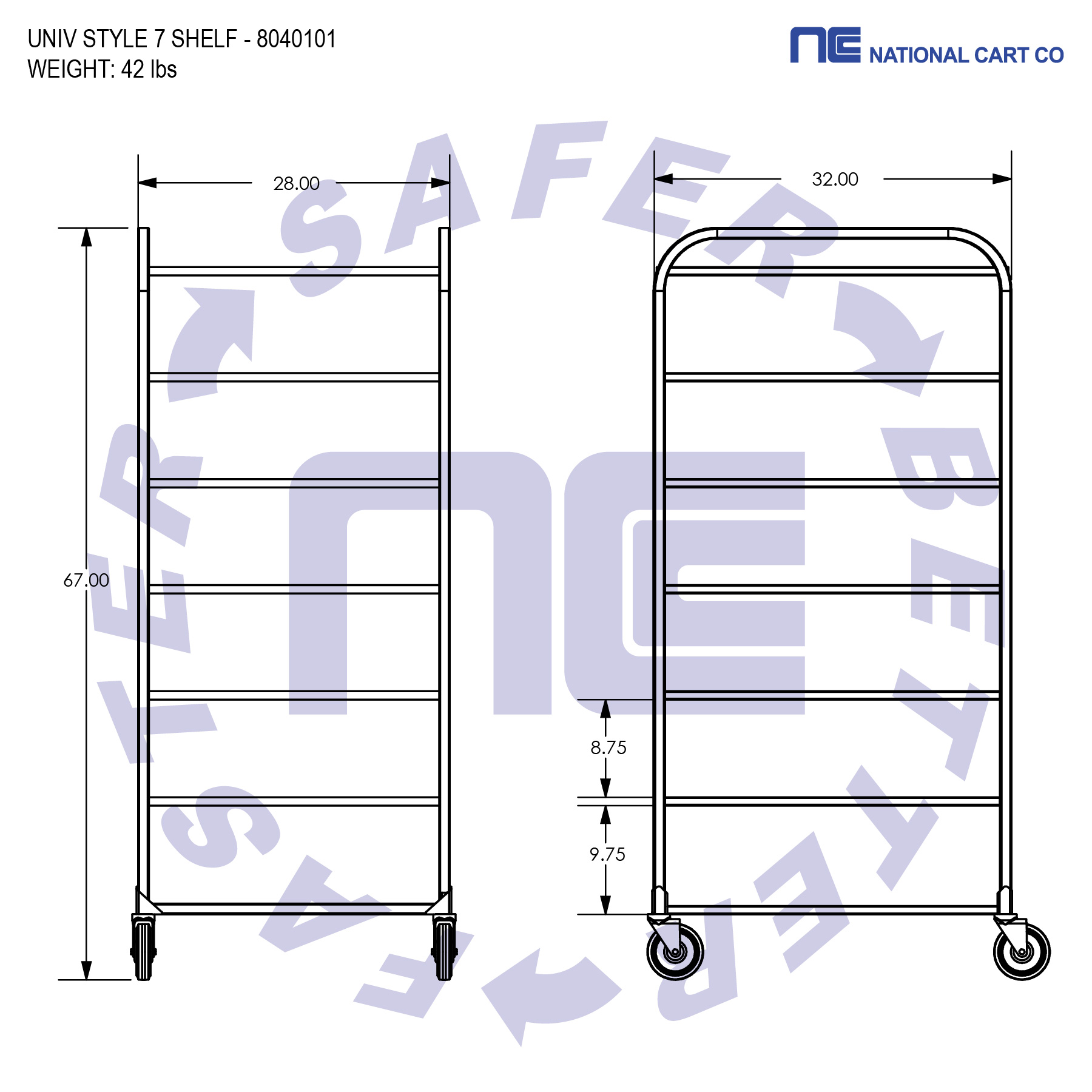 Built to last. All-welded, heavy-duty aluminum cart with square tube. Gusseted legs for added strength.