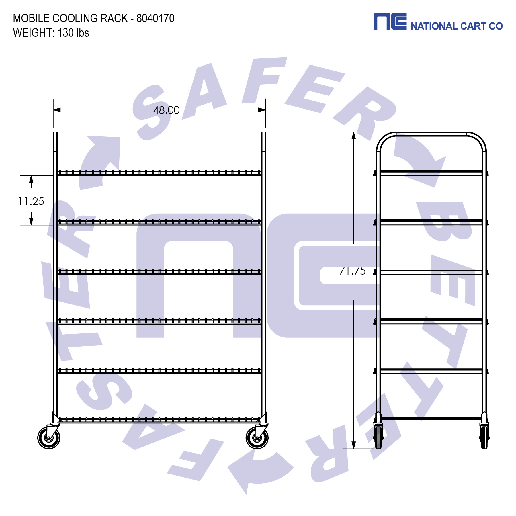 NSF Certified Mobile Cooling Rack