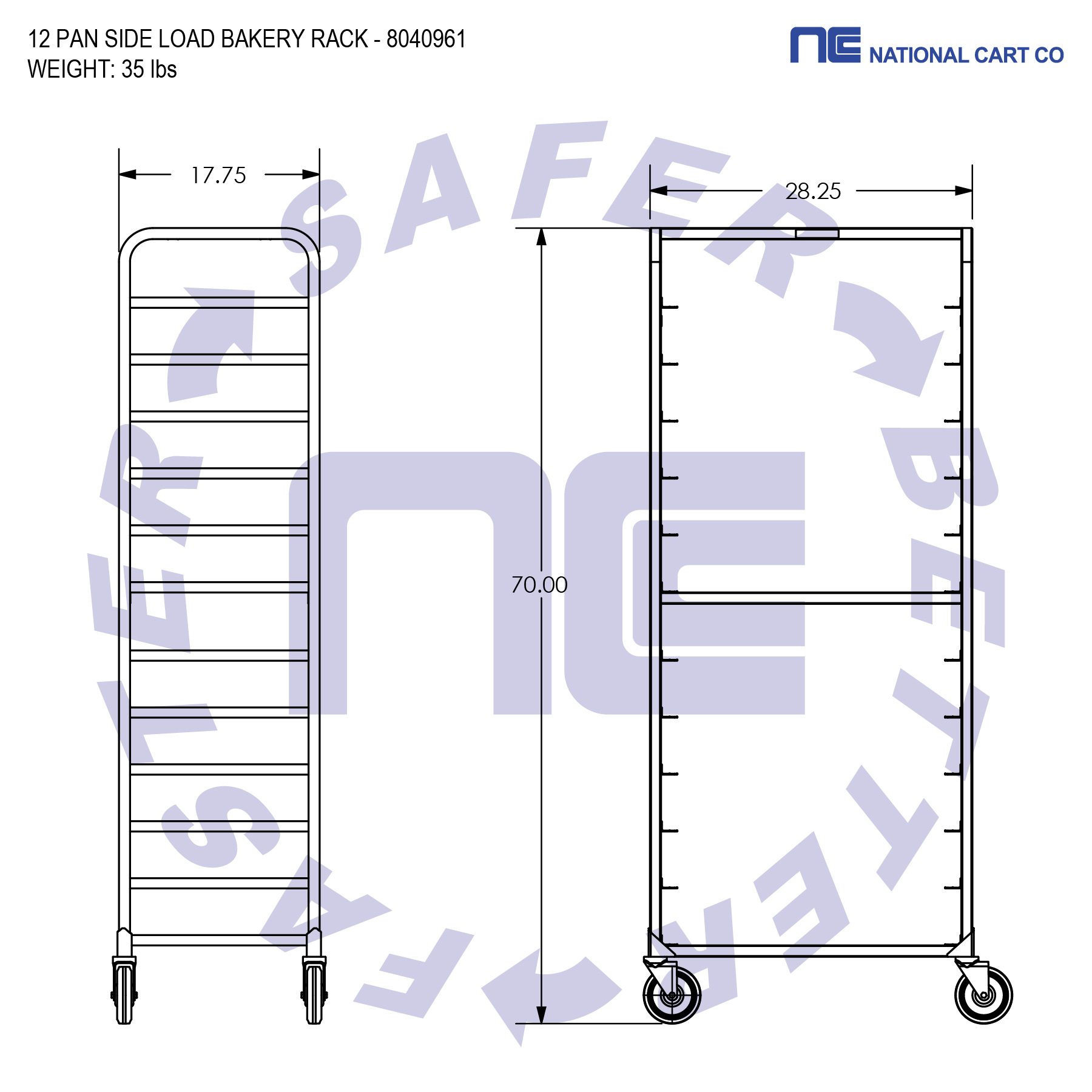New Age Tray Rack Side Load 24 Pan Capacity NS833