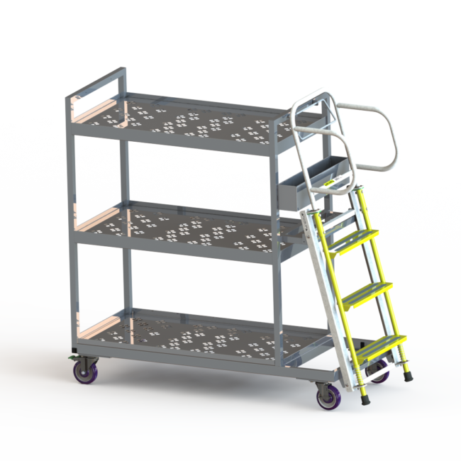 Picking Ladder Cart | National Cart Picking Cart material handling industrial cart distribution cart fulfilment cart