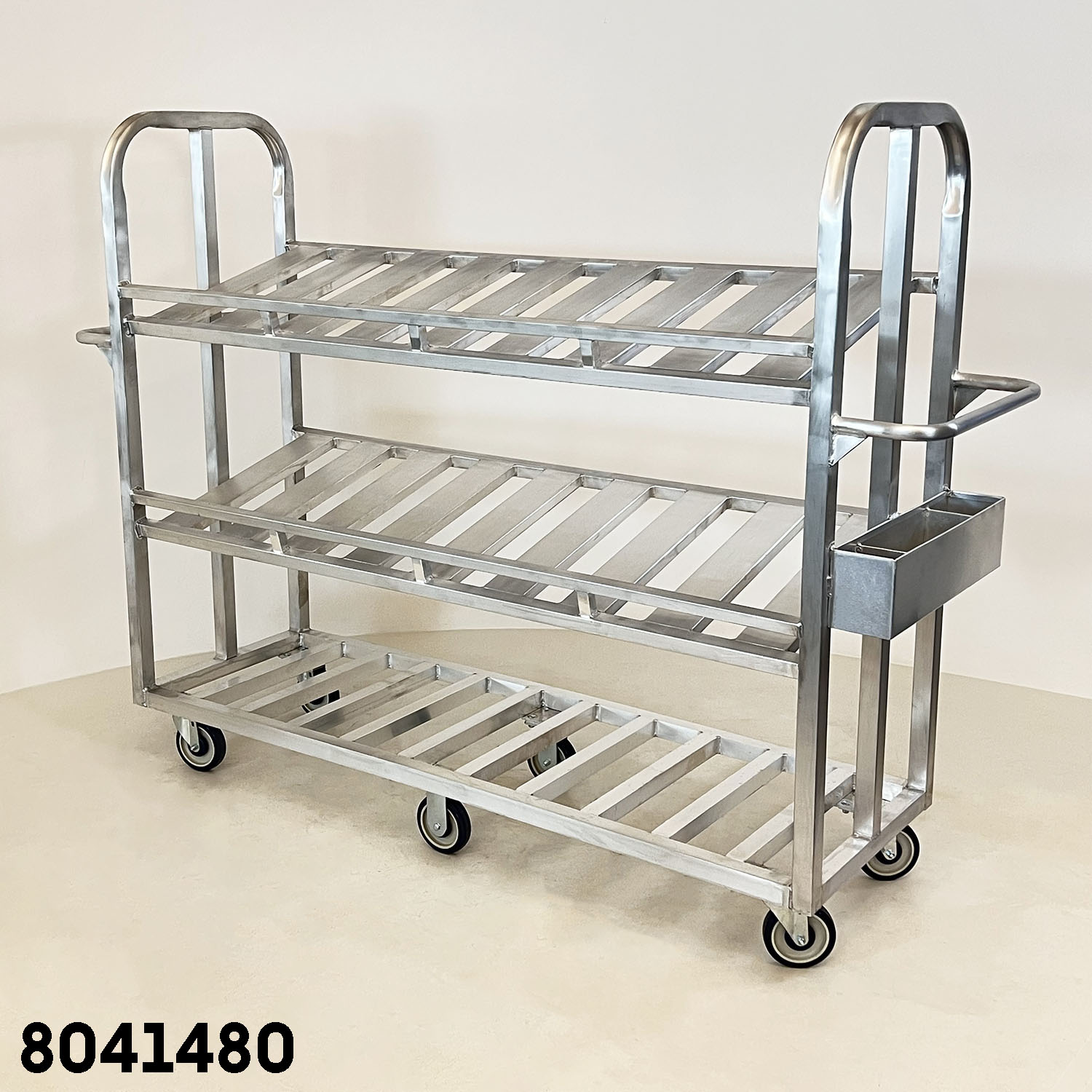 3 slant shelf picking cart Picking Cart Keeps Products Secured. The slant shelving with retention bar keeps items contained.