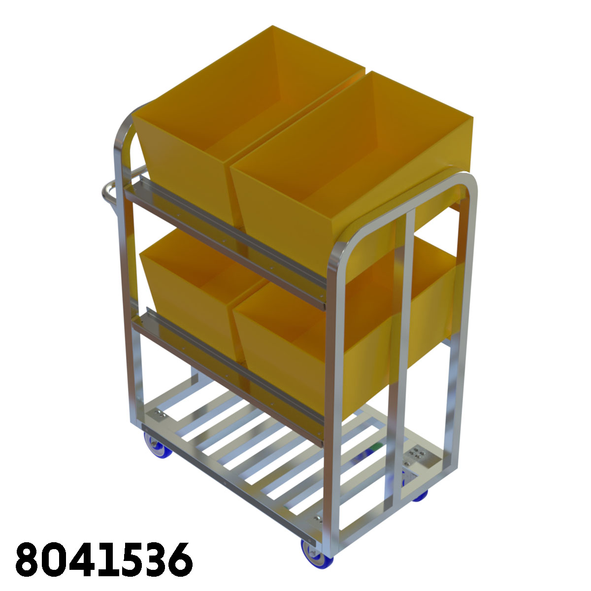 Keeps Products Secured. The slant shelving with retention bar keeps items contained. Picking Cart