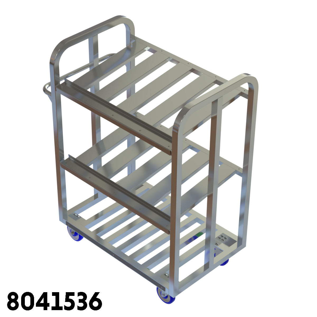 3 slant shelf picking cart Picking Cart Keeps Products Secured. The slant shelving with retention bar keeps items contained.