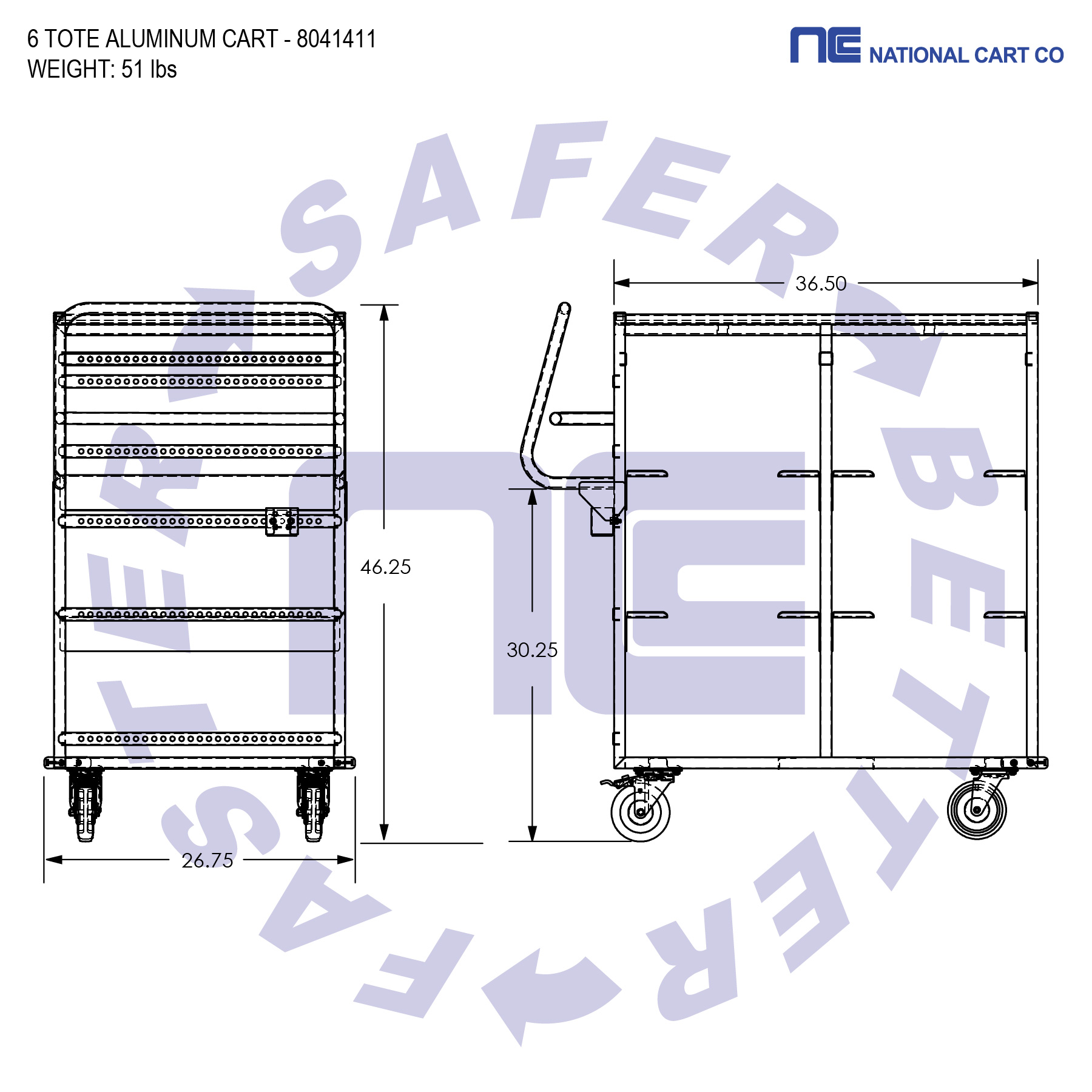 Easy Mobility. The versatile ergonomic handles provide easy and safe maneuverability. picking cart