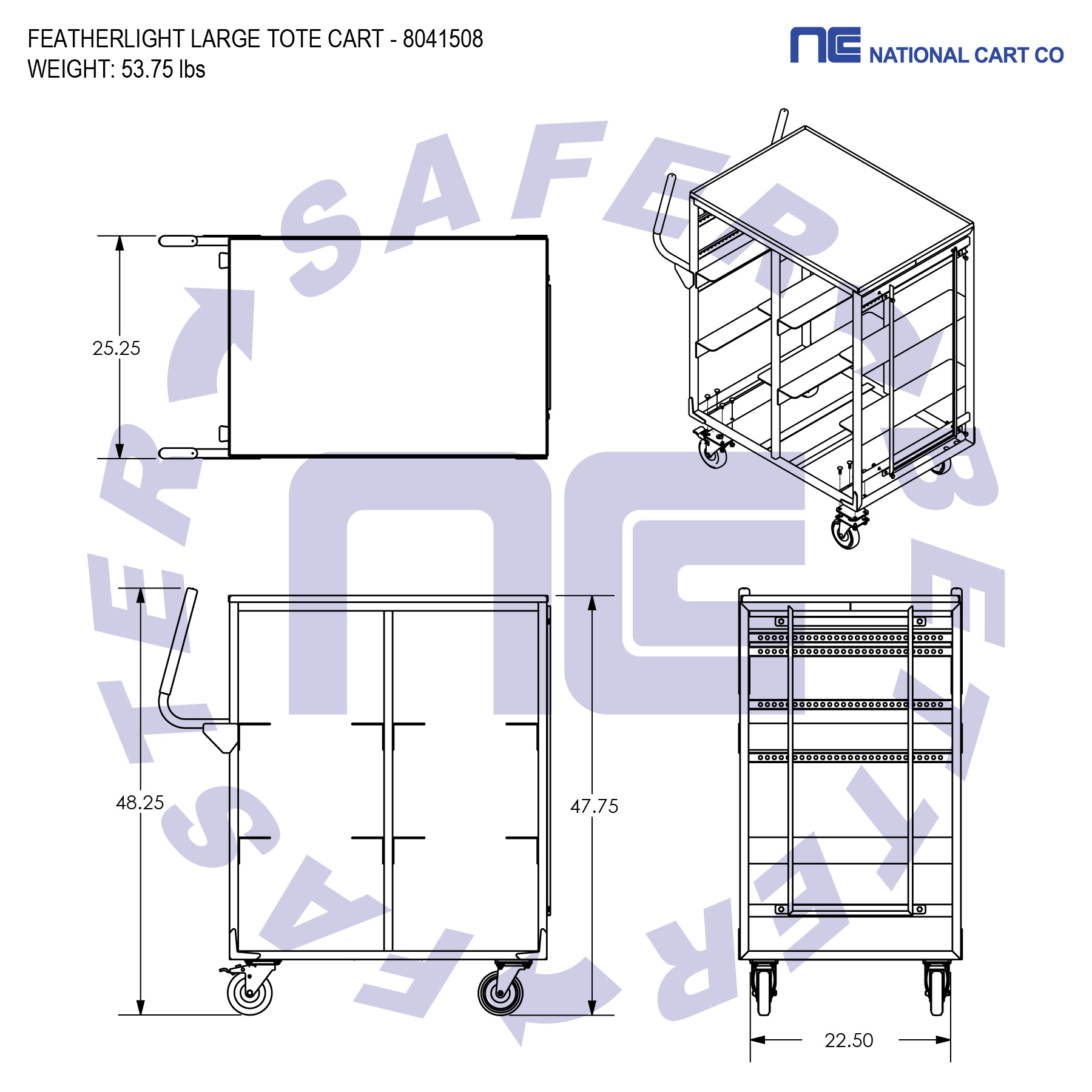 Easy Mobility. The versatile ergonomic handles provide easy and safe maneuverability. picking cart