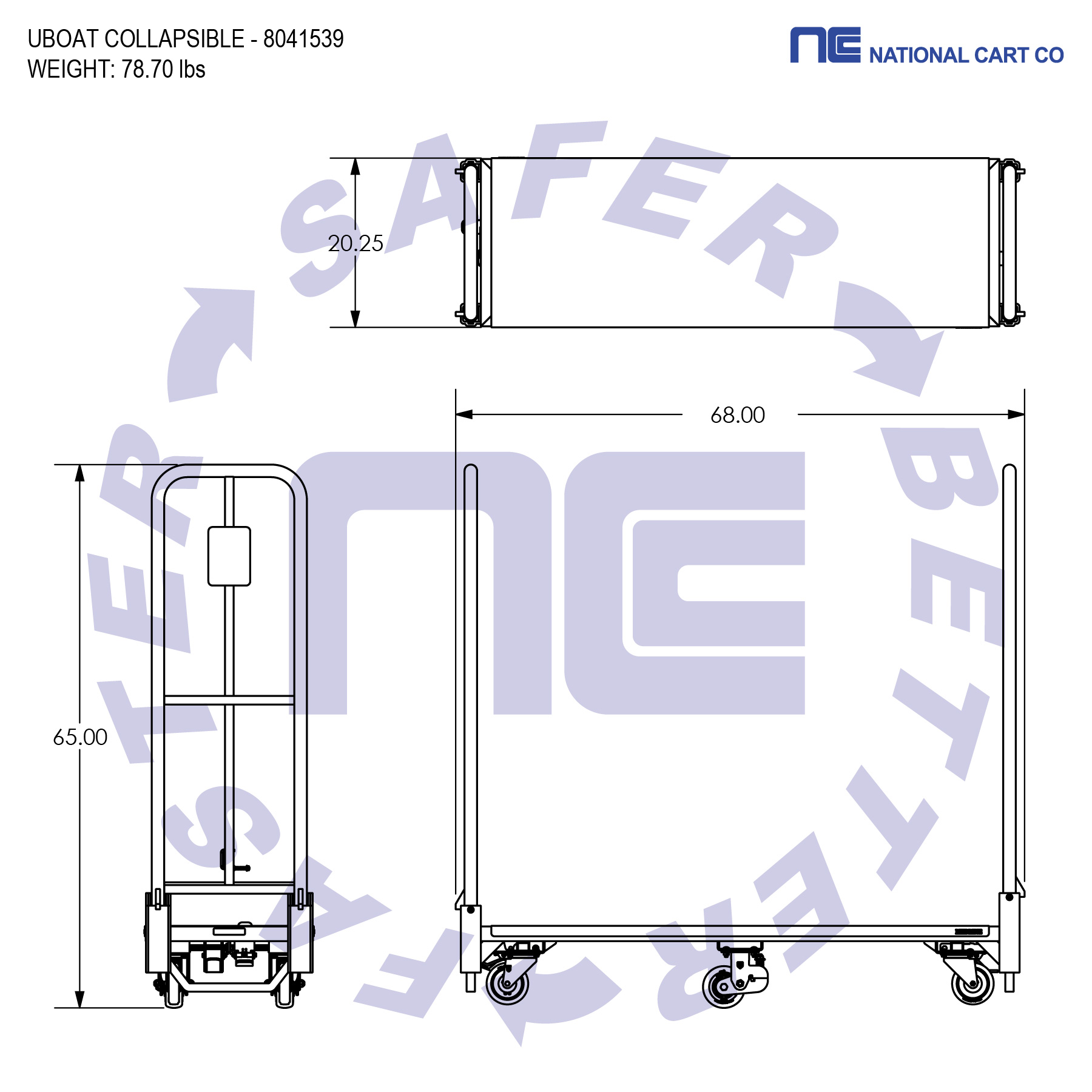 SquareCollapsible U-Boat INDUSTRIAL CARTS picking cart material handling