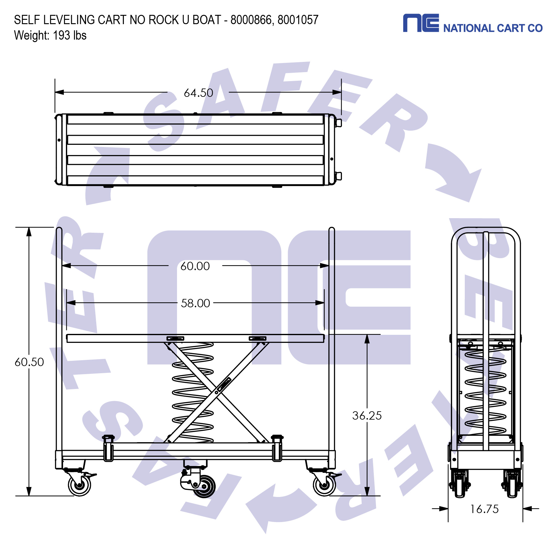 Dimensions of a leveling cart