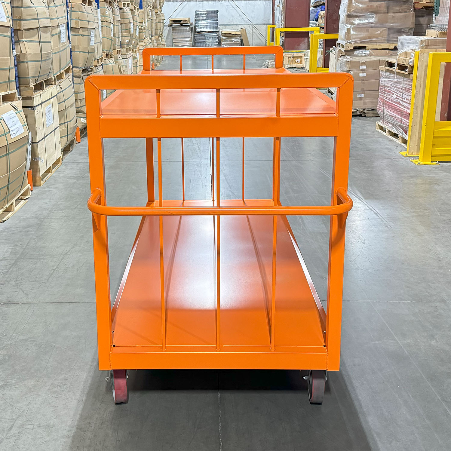 Forklift Compatible. Universal forklift-accepting pockets. Pockets accessible from back end of cart. Utility Cart Transport Cart Handling Trolley Conveyance Cart Logistics Cart Transport Trolley Warehouse Cart Service Cart Industrial Cart Load Carrier Hauling Cart Carrying Cart Freight Cart Transfer Cart Shuttle Cart Rolling Cart Handling Dolly Cargo Cart Movable Cart Stock Cart