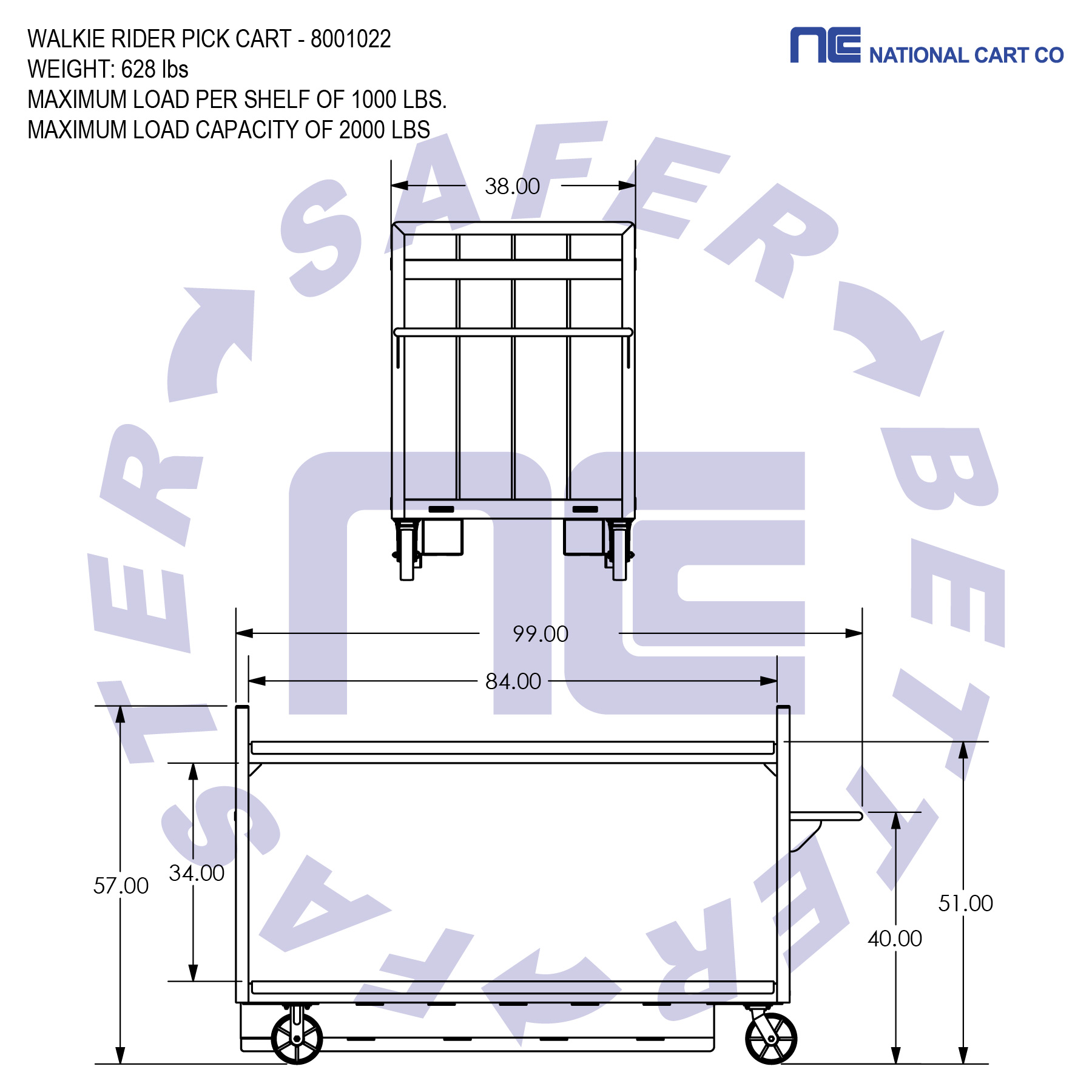 Forklift Compatible. Universal forklift-accepting pockets. Pockets accessible from back end of cart. Heavy Item Cart Shelf Cart Walkie Rider Pick Cart Heavy-duty steel pockets Forklift compatible cart Polyurethane wheels Phenolic wheels Manpowered cart Bulk item cart Durable cart Steel construction cart Powder coat finish Raised edge shelves Vertical tubes containment Large handle cart 4-wheel cart Easy mobility cart Versatile cart Increased productivity cart Fully assembled cart