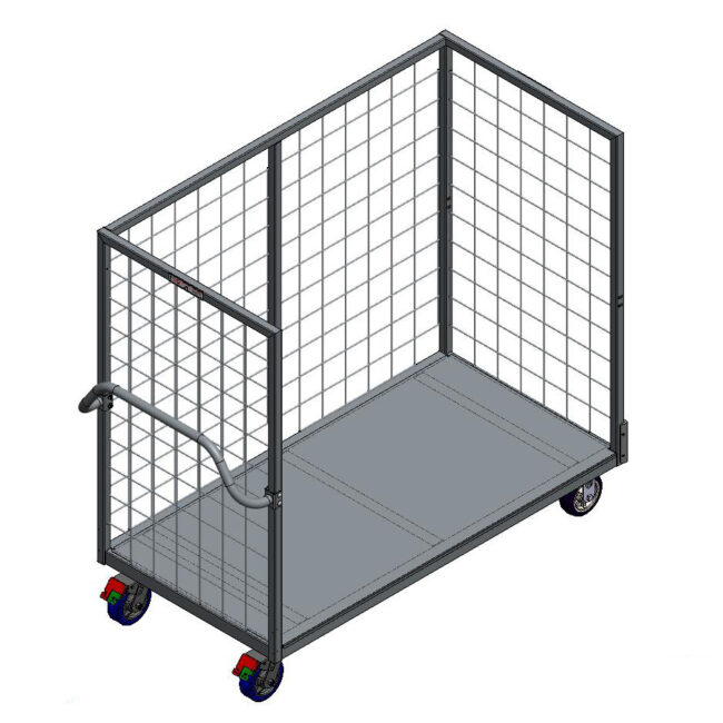 Mobile Industrial Wire Crate Cart - Heavy-Duty Rolling Platform