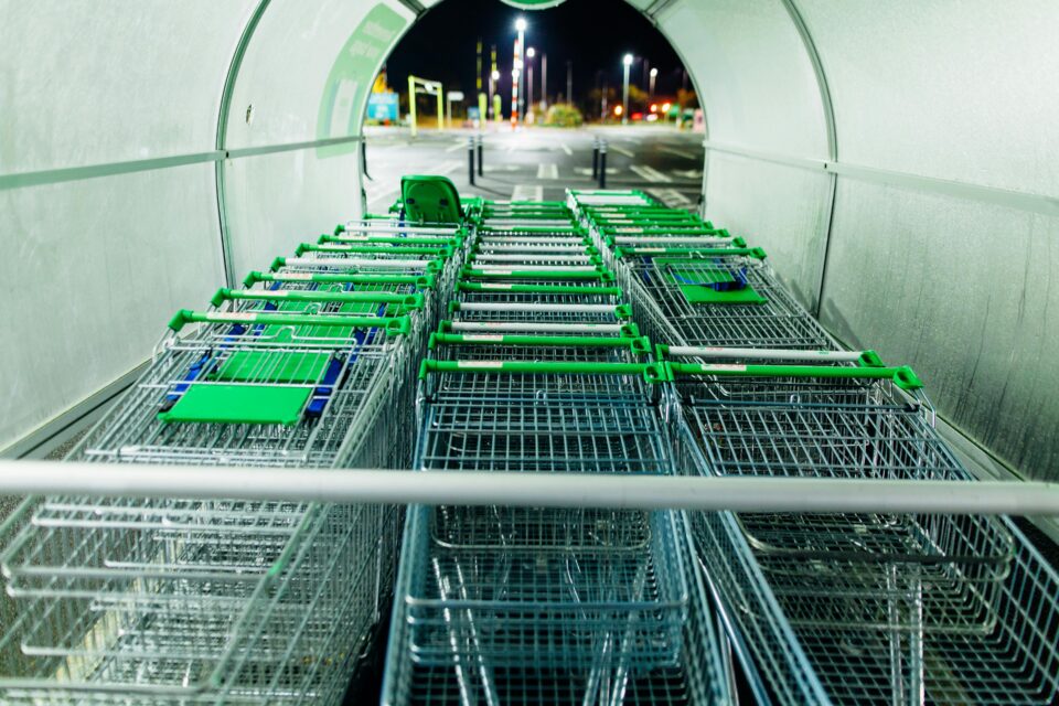 carts in an outdoor cart coral